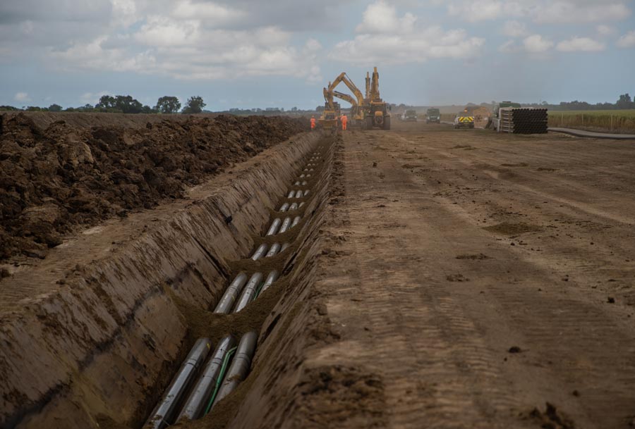 Onshore cable installation.